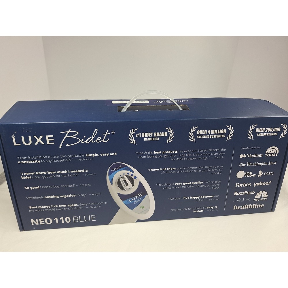 LUXE Bidet NEO 110 Blue Non-Electric Bidet Toilet Attachment Retractable Nozzle